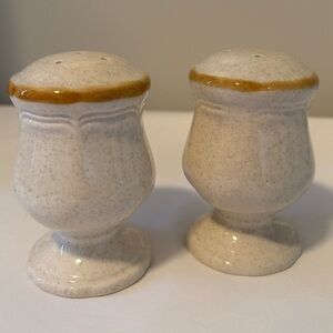 Vintage Mikasa Garden Club Salt & Pepper Shakers Pedestal Stoneware
